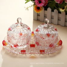 set of 2 glass candy jar